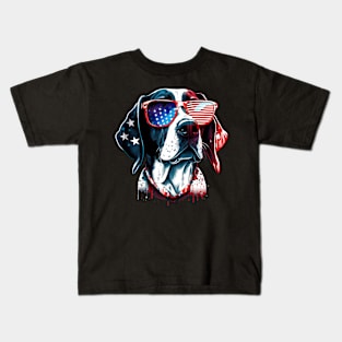 Pointer dog 4th of July Kids T-Shirt